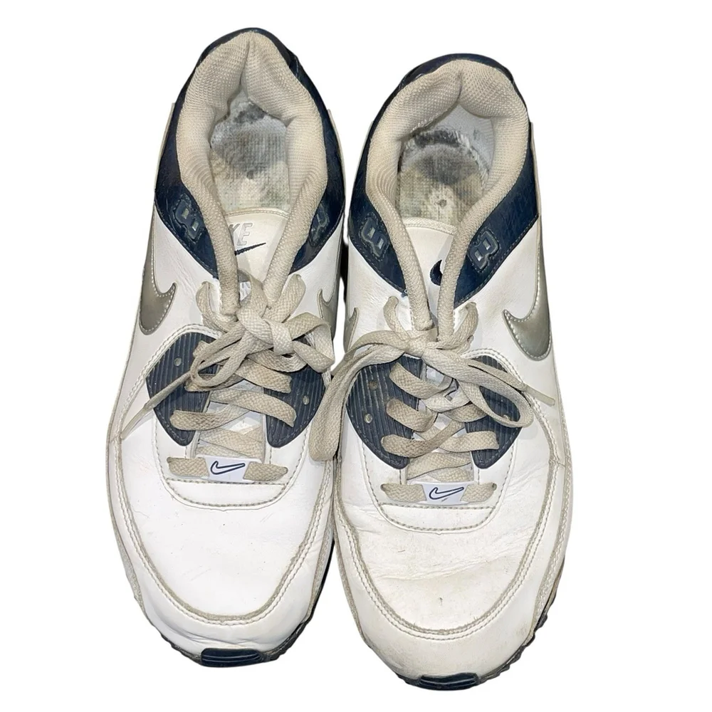 Retro Vtg Nike AirMax 2010 Mens Size 10.5 White Grey Silver Blue Gymcore READ